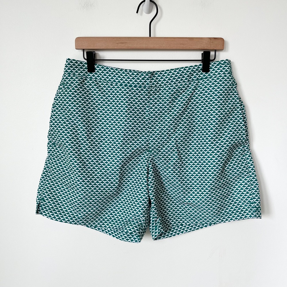Vineyard Vines Mens 6" Swim Trunks Green Whale Print Medium Pockets